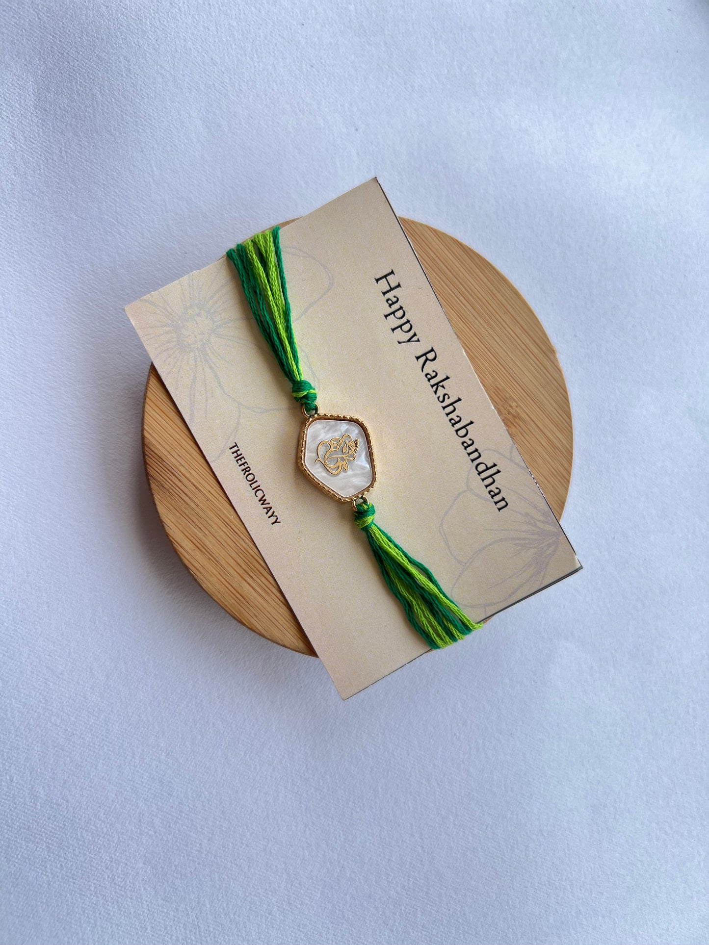 Ganesha Green Thread Rakhi