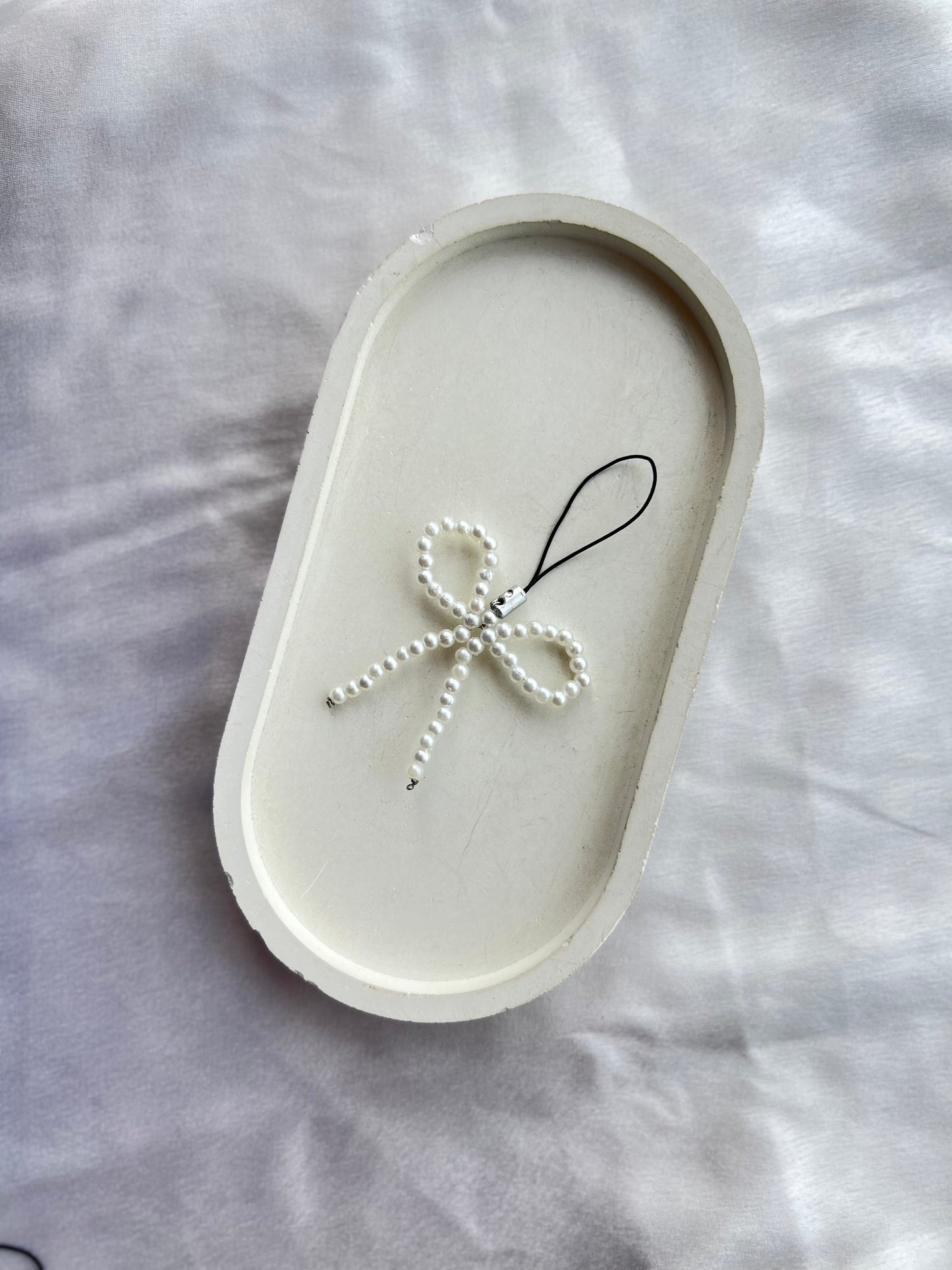 White Blue Bow Charm