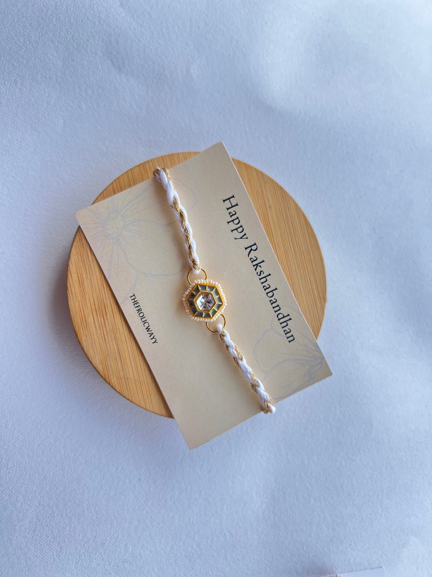 Grey Kundan Bhai Rakhi