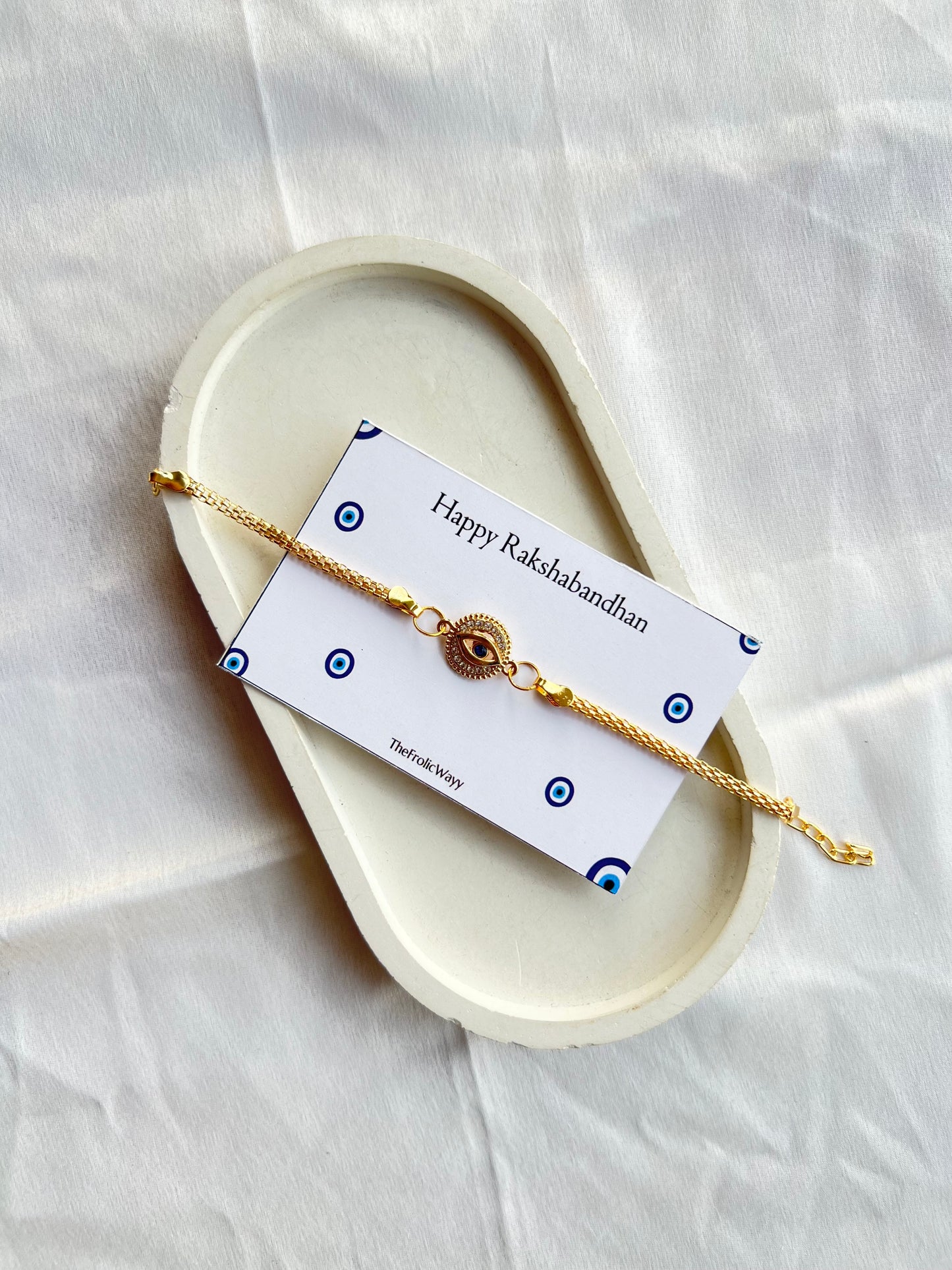 Circle Evil Eye Bracelet Rakhi