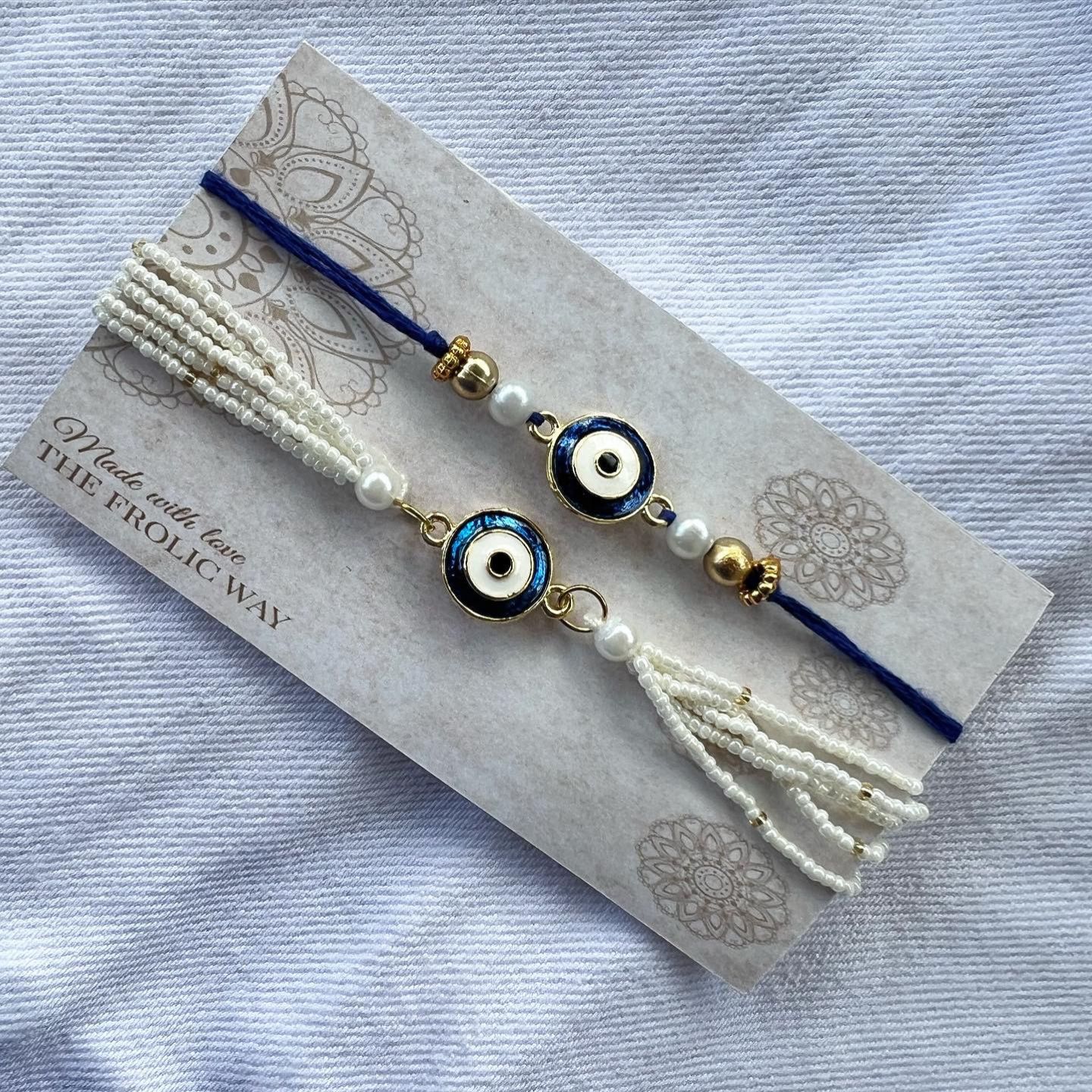 Circle Evil Eye Couple Rakhi