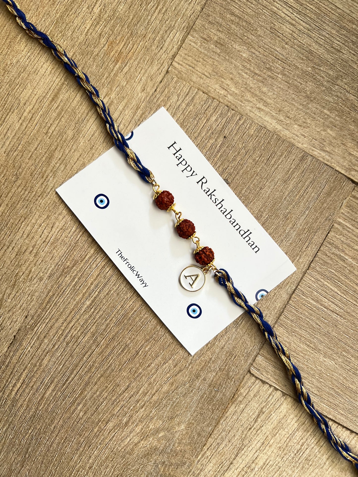 Rudraksha Thread With Initial Rakhi