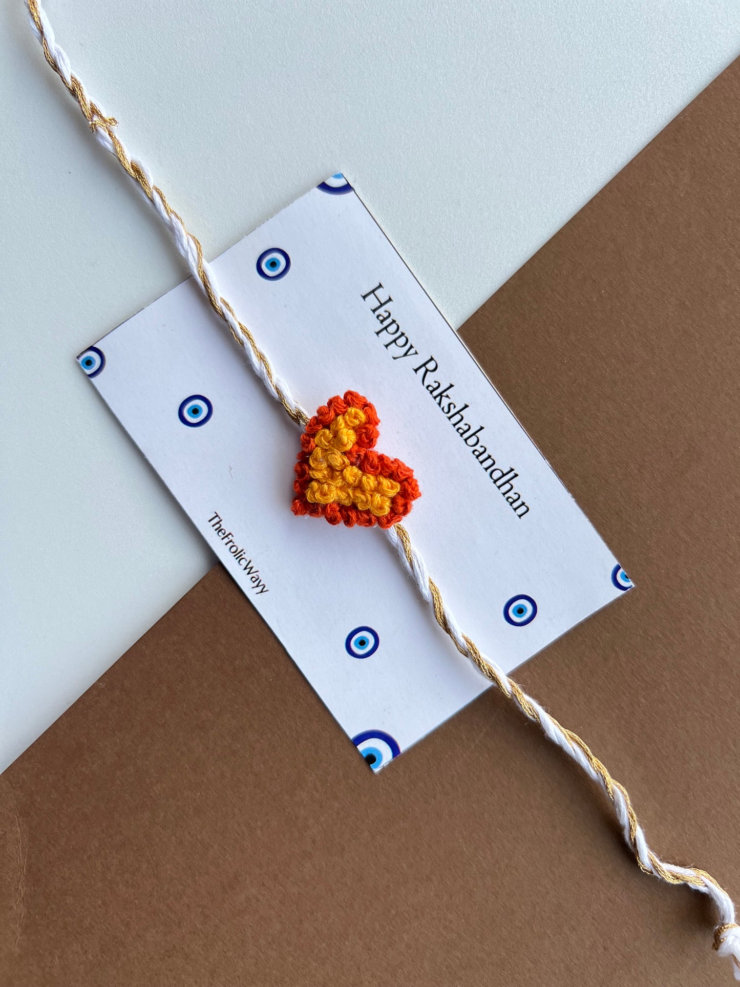 Embroidery Heart Rakhi