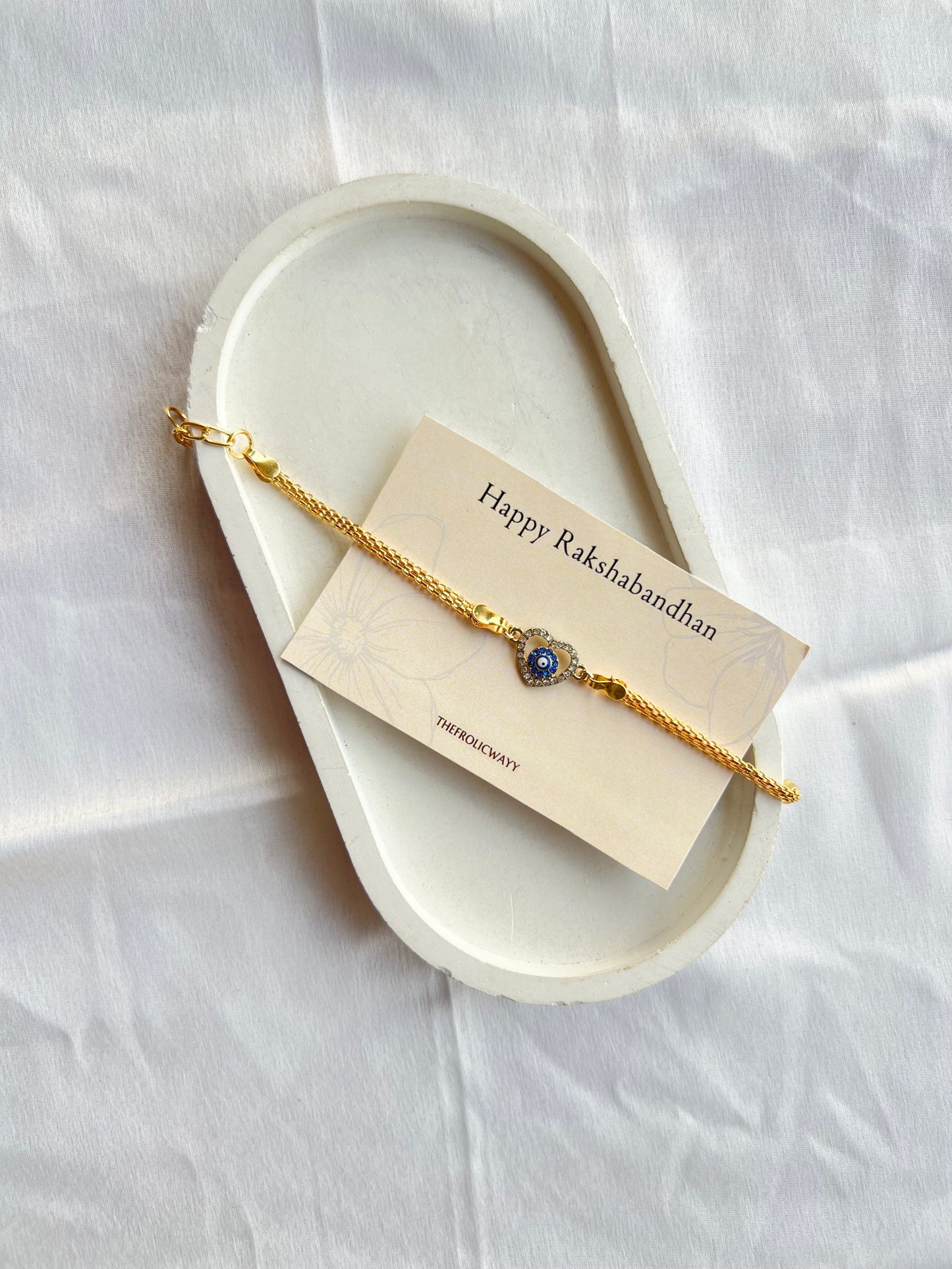 Heart Evil Eye Bracelet Rakhi