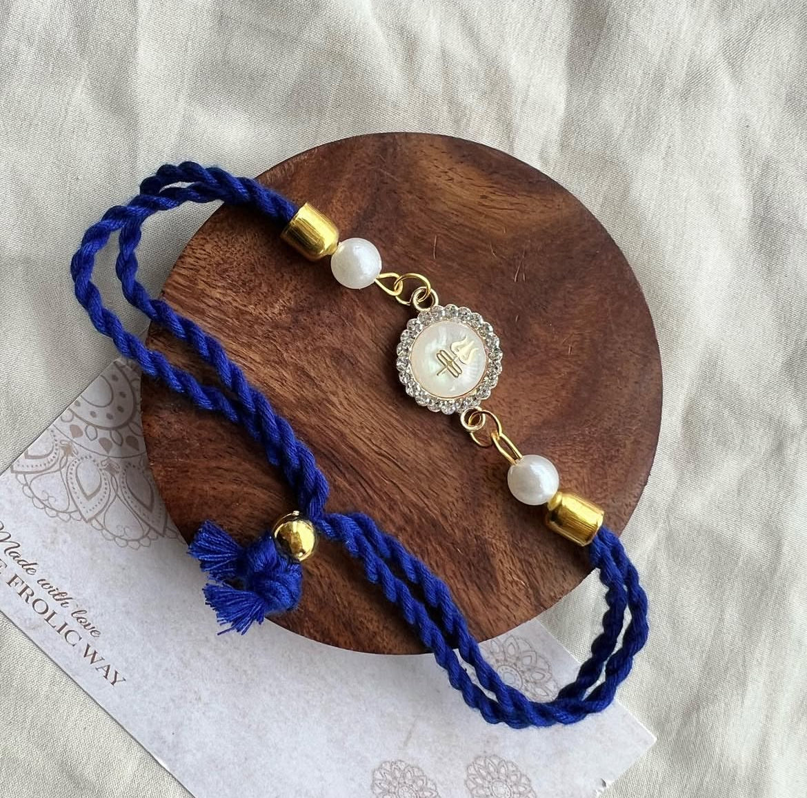 Blue Adjustable Trishul Rakhi