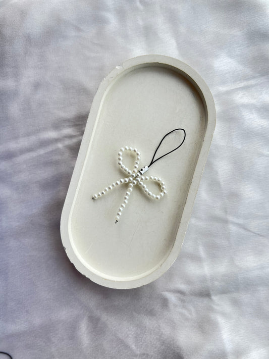 White Blue Bow Charm