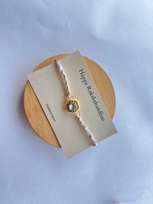 Grey Kundan Bhai Rakhi