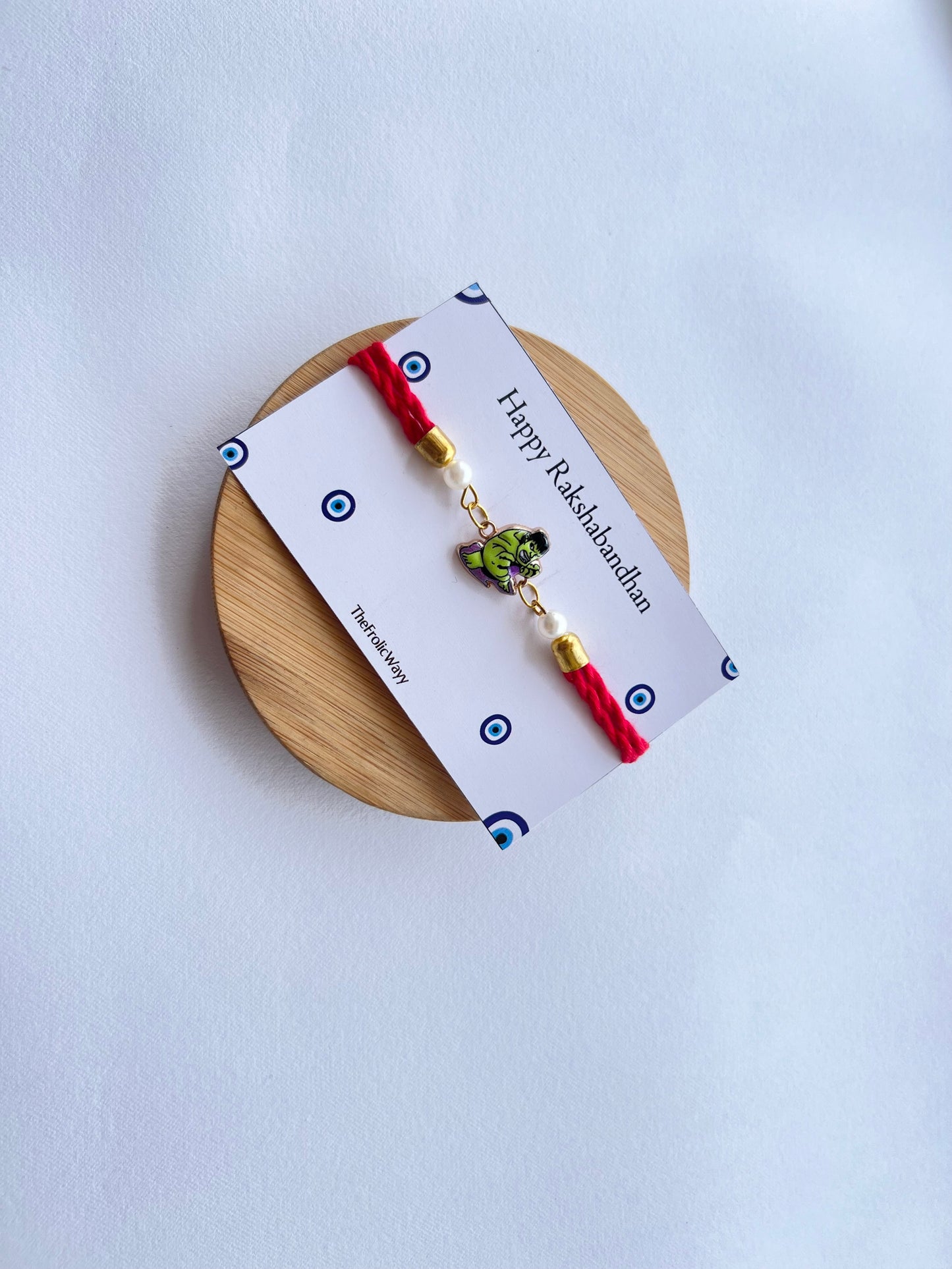 Adjustable Hulk Band With Initial Rakhi
