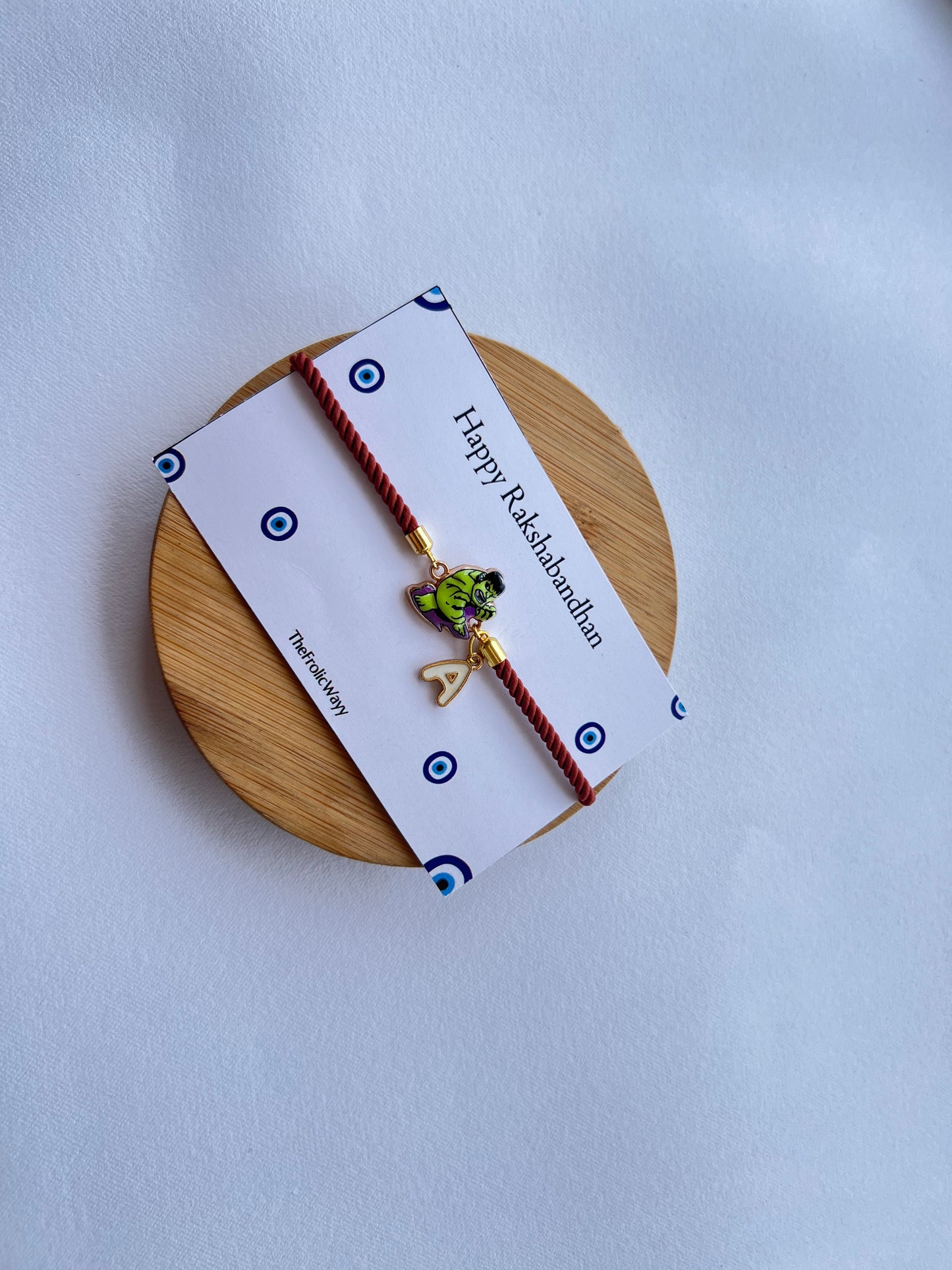 Hulk Band With Initial Rakhi
