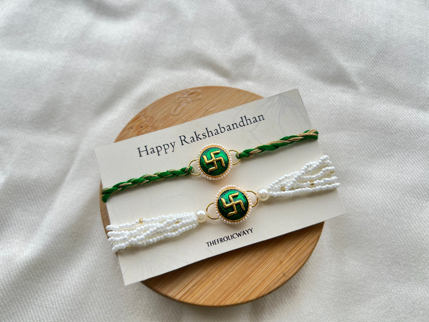 Green Sathiya Couple Rakhi