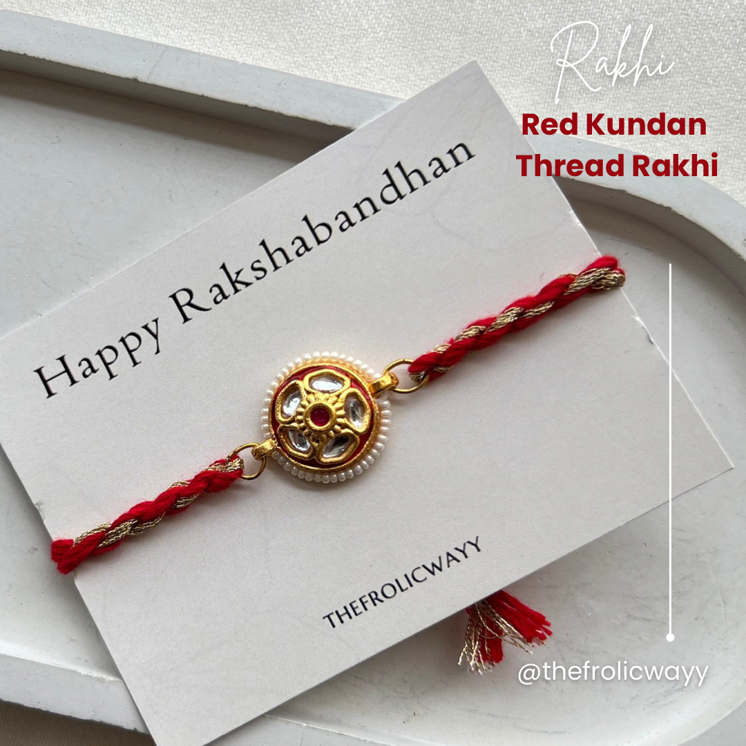 Red Circle Kundan Bhai Rakhi