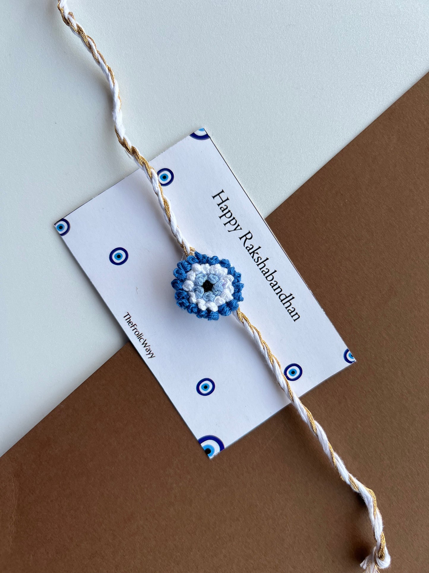 Embroidery Evil Eye Rakhi