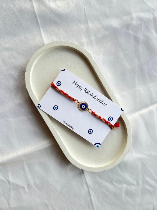 Red Thread Blue Evil Eye Rakhi