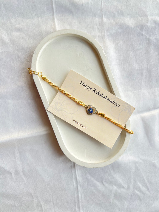 Heart Evil Eye Bracelet Rakhi