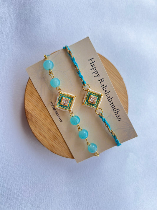 Blue Kundan Couple Pair