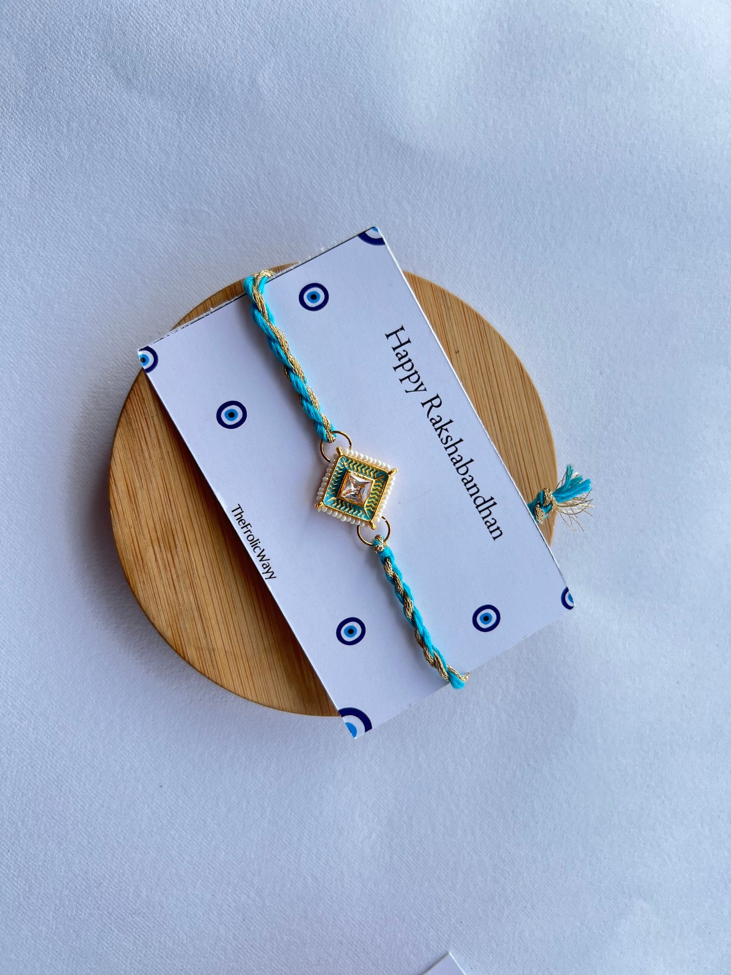 Blue Kundan Bhai Rakhi